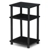 Furinno Just 3-tier No Tools Tube End Table, Americano/black