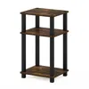Furinno Just 3-tier Turn-n-tube End Table, 1-pack, Amber Pine/black