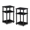 Furinno Just 3-tier Turn-n-tube End Table 2-pack, Americano/black
