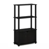 Furinno Just 3-tier Turn-n-tube End Table, 2-pack, Americano/chrome