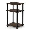 Furinno Just 3-tier Turn-n-tube End Table, Columbia Walnut/brown, 11087cwn/bk