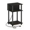 Furinno Just 3-tier Turn-n-tube Open Storage End Table, Espresso/black