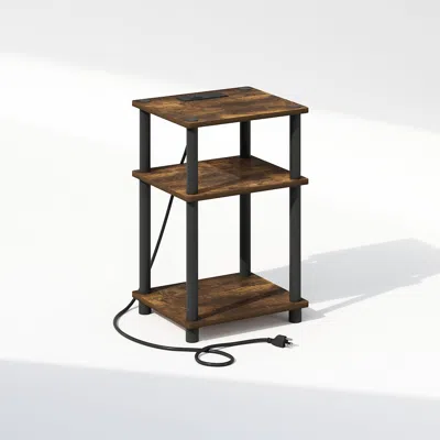 Furinno Just 3-tier Turn-n-tube Open Storage Nighstand, Bedside Table
