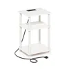 Furinno Just 3-tier Turn-n-tube Open Storage Side Table, End Table With Usb