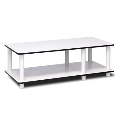 Furinno Just No Tools Mid Tv Stand, White Finish W/white Tube
