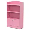 Furinno Kidkanac Bookshelf With Storage Cabinet, Pink
