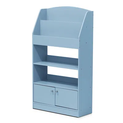 Furinno Kidkanac Magazine/bookshelf With Toy Storage Cabinet, Light Blue
