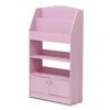 Furinno Kidkanac Magazine/bookshelf With Toy Storage Cabinet, Pink