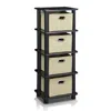 Furinno Laci 4-bins System Rack, Espresso
