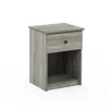 Furinno Lucca Nightstand With One Drawer, French Oak Grey