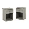 Furinno Lucca Nightstand With One Drawer, Set Of 2, French Oak Grey