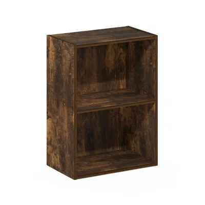 Furinno Luder 2-tier Open Shelf Bookcase, Amber Pine In Brown