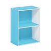 Furinno Luder 2-tier Open Shelf Bookcase, Light Blue/white