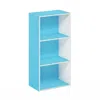 Furinno Luder 3-tier Open Shelf Bookcase, Light Blue/white