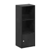 Furinno Luder 3-tier Shelf Bookcase With 1 Door Storage Cabinet, Blackwood