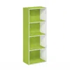 Furinno Luder 4-tier Open Shelf Bookcase, Green/white