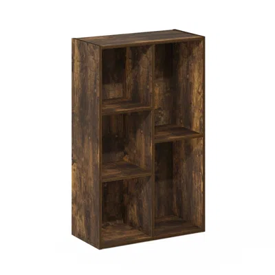Furinno Luder 5-cube No Tool Assembly Open Shelf, Amber Pine In Brown