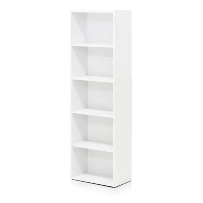 Furinno Luder 5-tier Reversible Color Open Shelf Bookcase - White