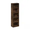 Furinno Luder 5-tier Reversible Color Open Shelf Bookcase, Amber Pine