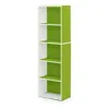 Furinno Luder 5-tier Reversible Color Open Shelf Bookcase, White/green