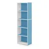 Furinno Luder 5-tier Reversible Color Open Shelf Bookcase, White/light Blue