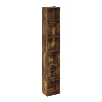 Furinno Luder 6-tier Open Shelf Bookcase, Amber Pine