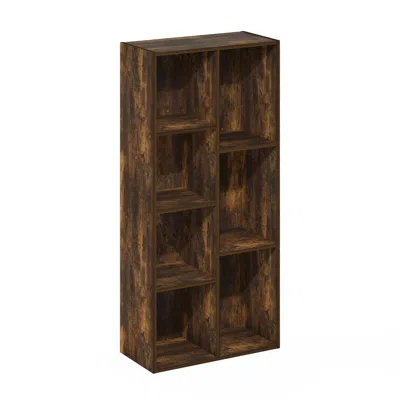 Furinno Luder 7-cube Reversible Open Shelf, Amber Pine