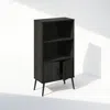 Furinno Mid-century Open Display Shelves & Storage Cabinet With Wooden Legs, Espresso