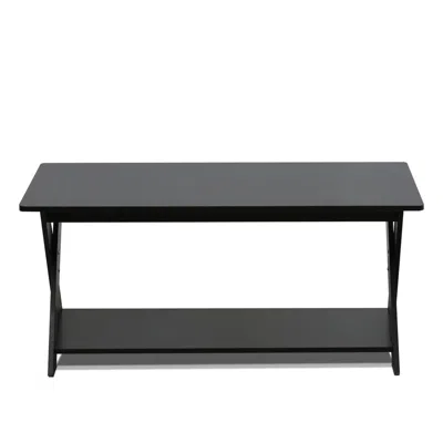 Furinno Modern Simplistic Criss-crossed Coffee Table, Espresso In Black