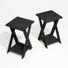 Furinno Modern Simplistic Criss-crossed End Table, Black Espresso, Set Of 2