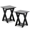 Furinno Modern Simplistic Criss-crossed End Table, Set Of 2, Espresso