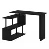 Furinno Moore L-shape Computer Desk With 3-tier Shelves, Americano/black