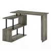 Furinno Moore L-shape Computer Desk With 3-tier Shelves, French Oak/black