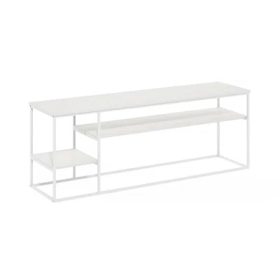 Furinno Moretti Modern Lifestyle Tv Stand For Tv Up To 65 Inch, Solid White/white
