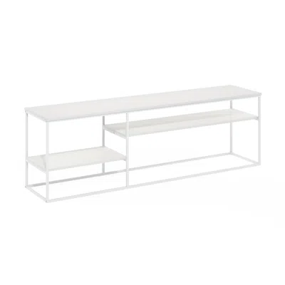 Furinno Moretti Modern Lifestyle Tv Stand For Tv Up To 78 Inch, Solid White/white