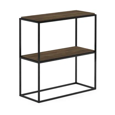 Furinno Moretti Modern Lifestyle Wide Stackable Shelf, 2-tier, Columbia Walnut