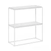 Furinno Moretti Modern Lifestyle Wide Stackable Shelf, 2-tier, Solid White/white In White