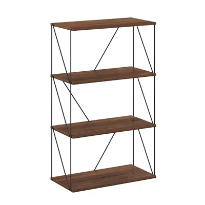 Furinno Multipurpose Flat Base Shelf Display Rack With Metal Frame