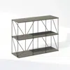 Furinno Multipurpose Flat Base Shelf Display Rack With Metal Frame, French Oak Grey