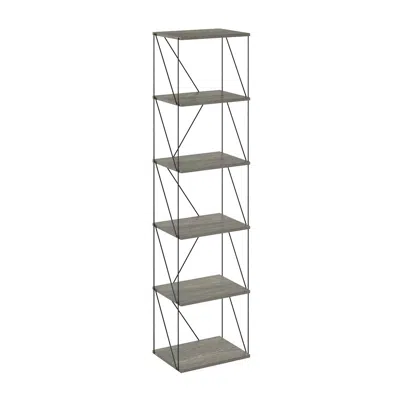 Furinno Multipurpose Flat Base Shelf Display Rack With Metal Frame, Narrow