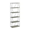 Furinno Multipurpose Flat Base Shelf Display Rack With Metal Frame, Wide In Gray
