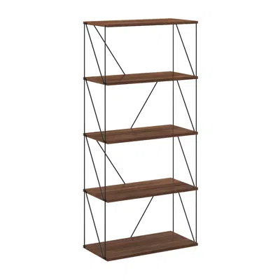 Furinno Multipurpose Flat Base Shelf Display Rack With Metal Frame, Wide