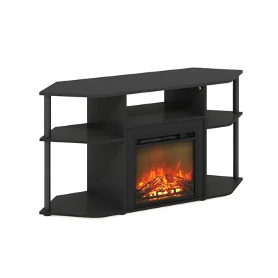 Furinno Open Storage Corner Fireplace Tv Entertainment Center For Tv Up To 55 Inch