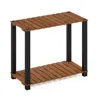 Furinno Pangkor 2-tier Turn-n-tube Indoor Outdoor Plant Shelf Rectangle Wood Stand In Brown