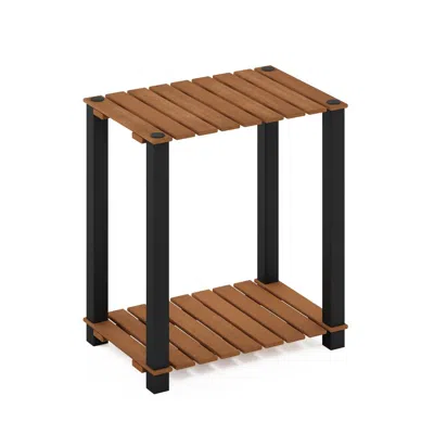 Furinno Pangkor 2-tier Turn-n-tube Indoor Outdoor Plant Shelf Rectangle Wood Stand