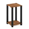 Furinno Pangkor 2-tier Turn-n-tube Indoor Outdoor Plant Shelf Wood Side Table