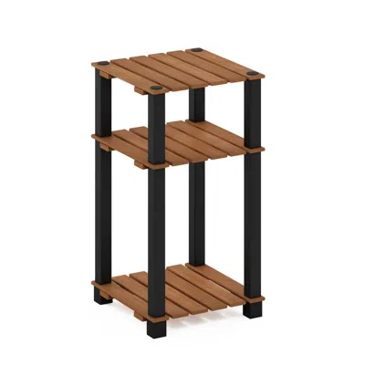 Furinno Pangkor 3-tier Turn-n-tube Indoor Outdoor Plant Shelf Wood Side Table