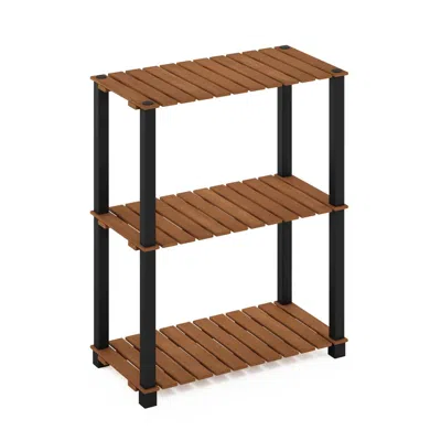 Furinno Pangkor 3-tier Turn-n-tube Indoor Outdoor Plant Shelf Wood Stand In Brown