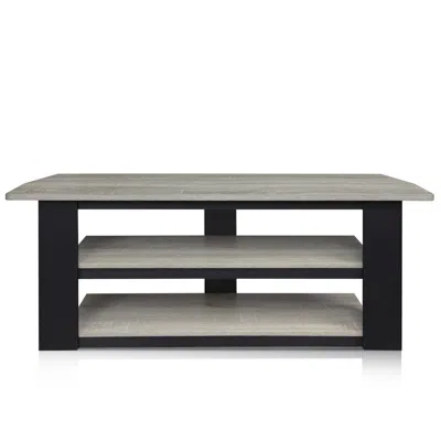 Furinno Parsons 42-in Tv Entertainment Center, Oak Grey/black In Gray