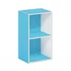 Furinno Pasir 2-tier Open Shelf Bookcase, Light Blue/white